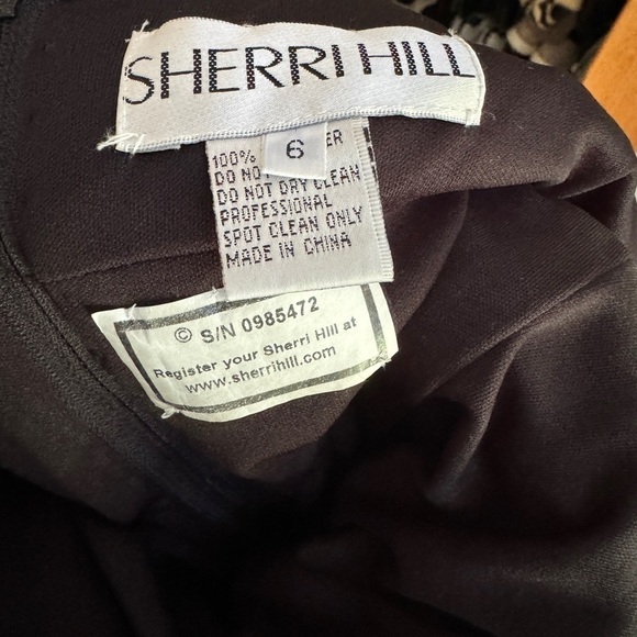 SHERRI HILL Womens Beaded BODYCON black party dress Size 6 EUC - Picture 5 of 5